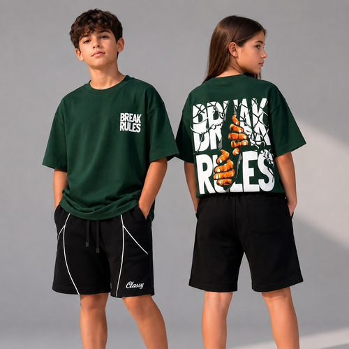 break rules dark green t-shirt