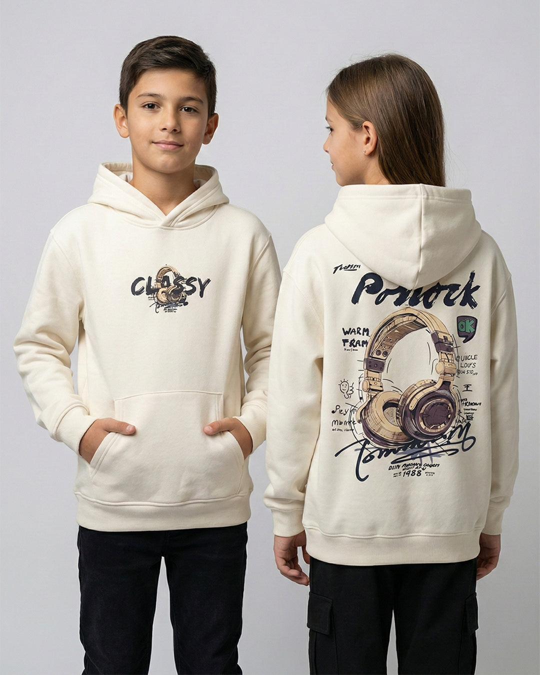 Headphone white hoodie