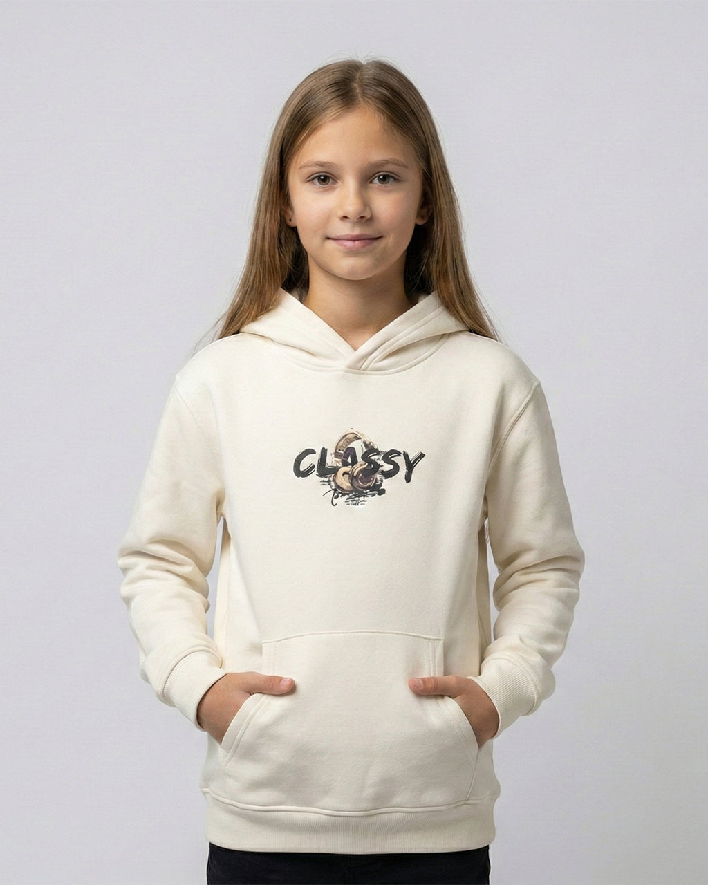 Headphone white hoodie