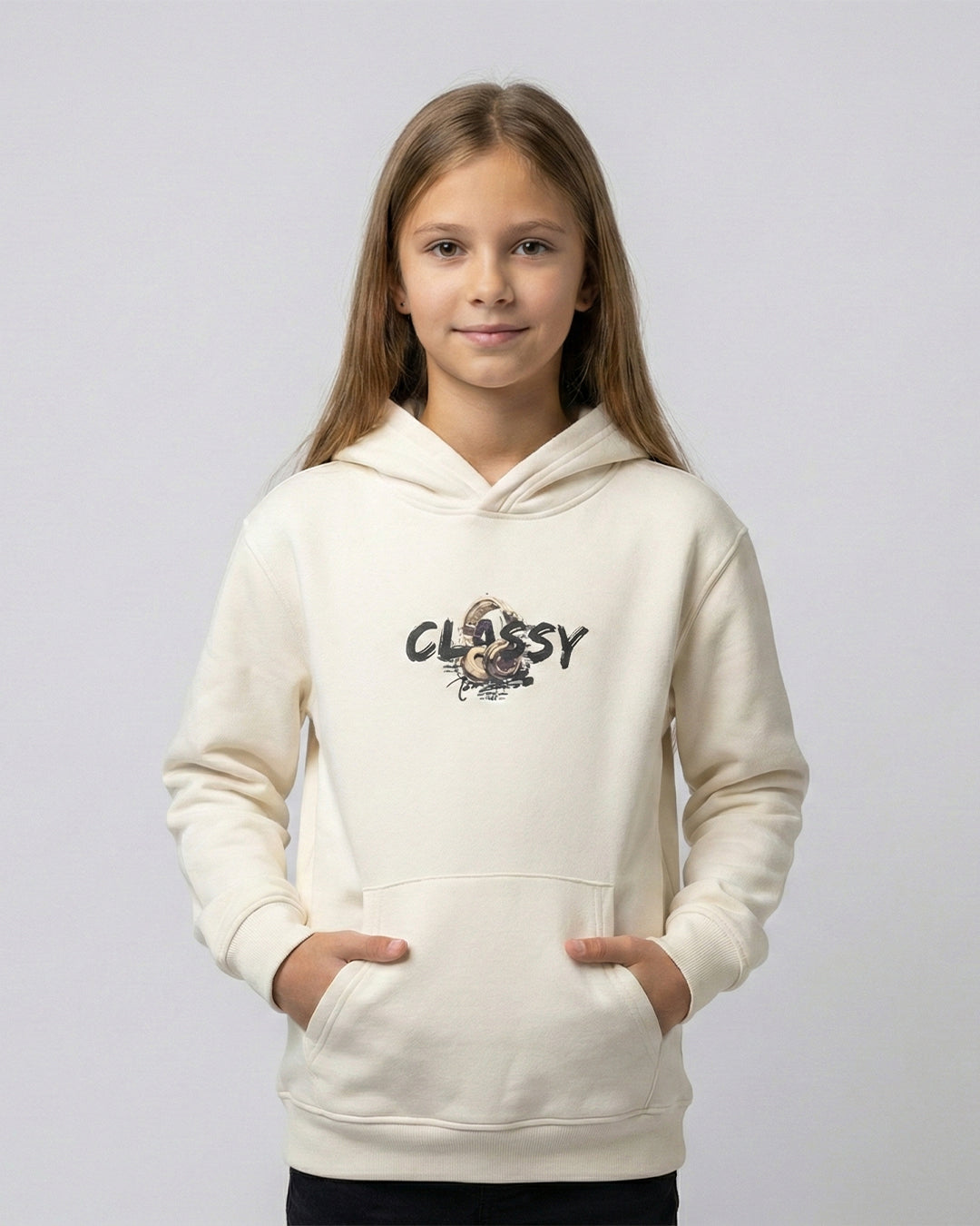 Headphone white hoodie