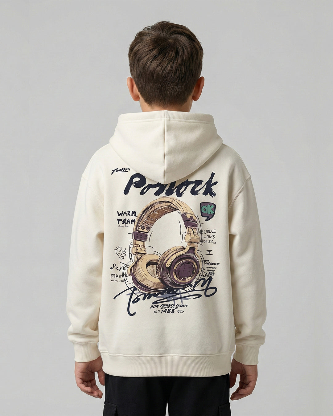 Headphone white hoodie