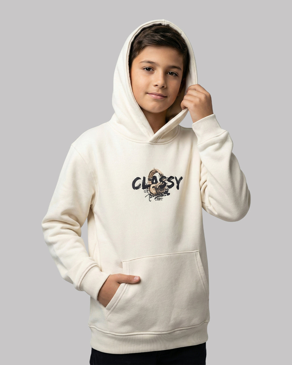 Headphone white hoodie