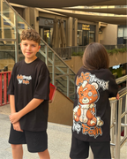 Smile through black t-shirt