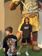 Smile through black t-shirt